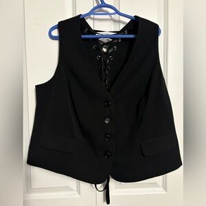 INC International Concepts Black Lace-Up Vest